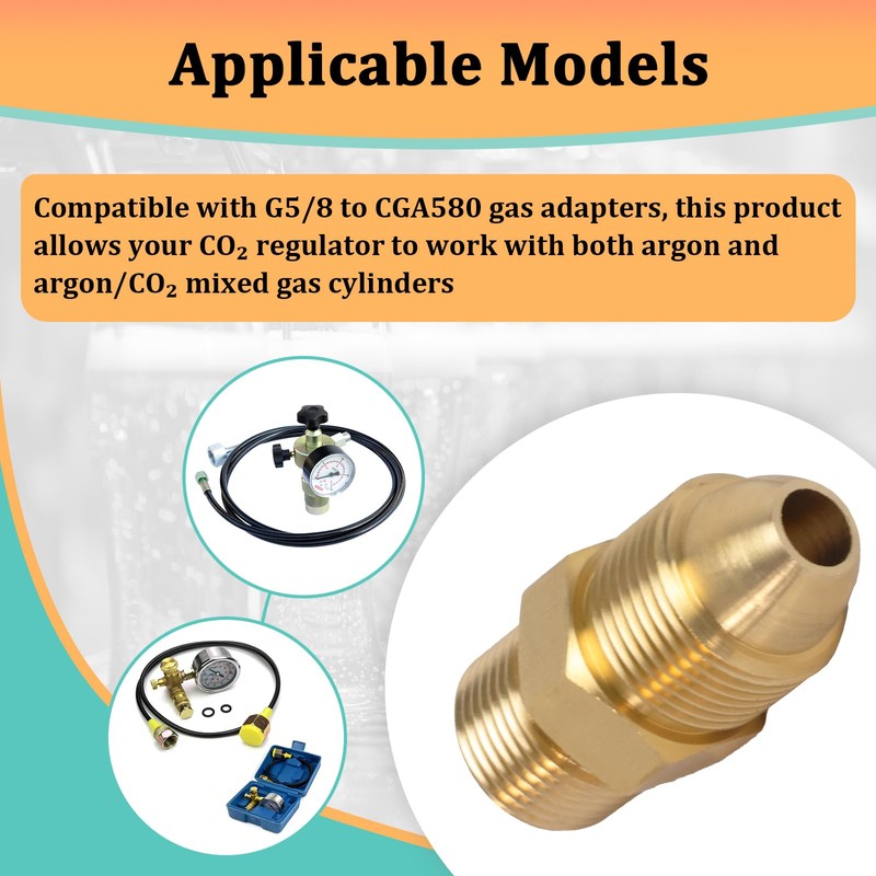 G5/8 Male to CGA580 Male Argon Adapters & Nitrogen Adapters,