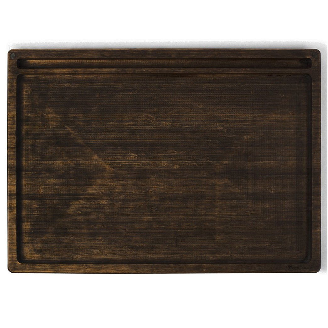 Beamer Goliath All-Natural Bamboo Rolling Tray - Dark Finish - 21 X 15 inch