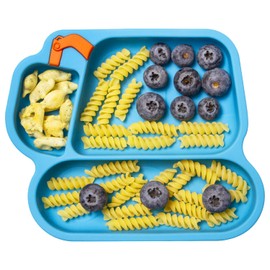 Plate for Baby Children, Children's Plate with Suction Cup, Baby Cutlery, BPA-Free, Non-Slip Children's Plate, for Most Dining Tables and Highchair Tray