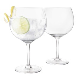 Final Touch Lead-Free Crystal Copa de Balon Gin Glass - 13.5 oz Gin & Tonic Cocktail | Titanium Reinforced, Handmade, Dishwasher Safe (LFG2222)