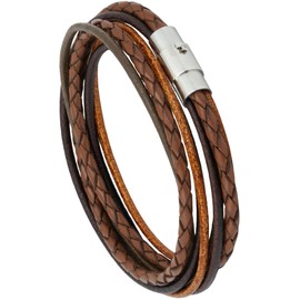 Simaru Designer Leather Bracelet - Wrap Bracelet for Men & Women Made of Vegetable Tanned Leather with Stainless Steel Magnetic Clasp - Made in Germany, Leather