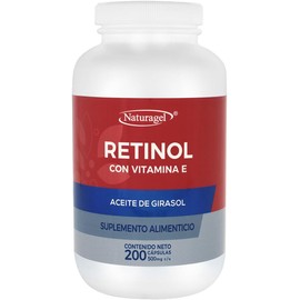 Vitamina A | Retinol (Vitamina A) con Tocoferol (Vitamina E) | 200 Capsulas Softgels de 500mg | Vitaminas Antioxidantes para la Piel | Naturagel