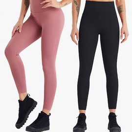 High-Waist Women's Hip-Shirring Leggings Female Yoga Wear Buttocks Workout Pilates Clothes G1 Plain Leggings Black/M 2ea
