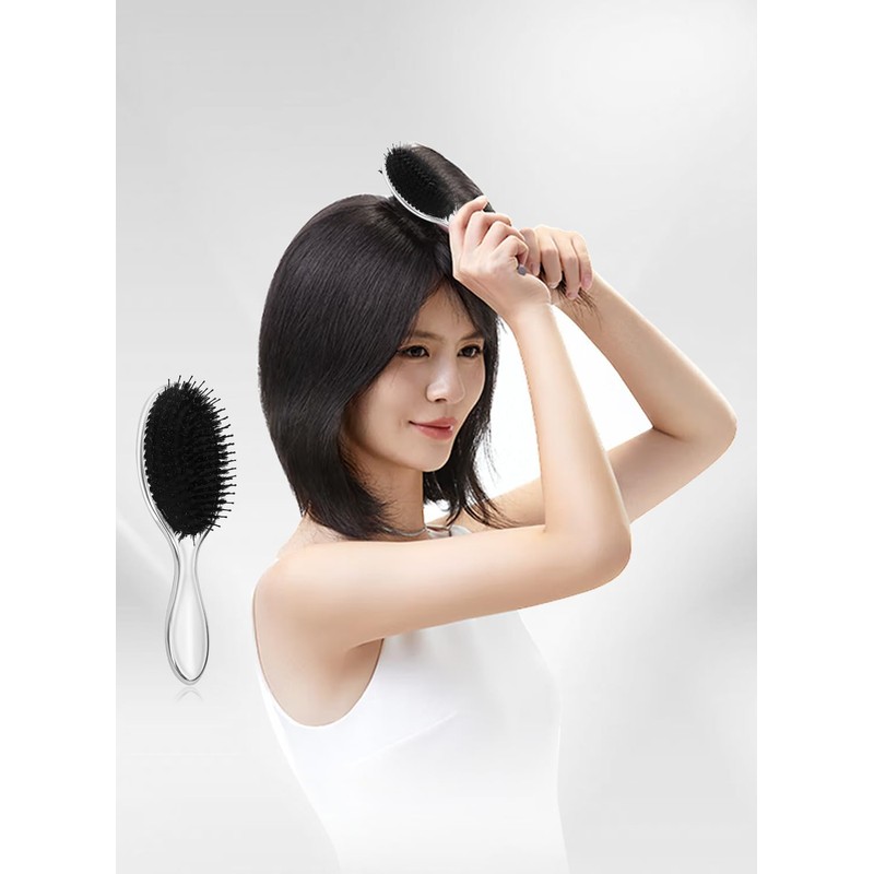 ヘアブラシ 【3層構造 柔らかいブラシピン 頭皮マッサージ】binoa イオンケアブラシ 枝毛防止 くし髪の毛 サラサラ 静電気防止ヘアブラシもつれ解消 速乾設計&乾湿両用