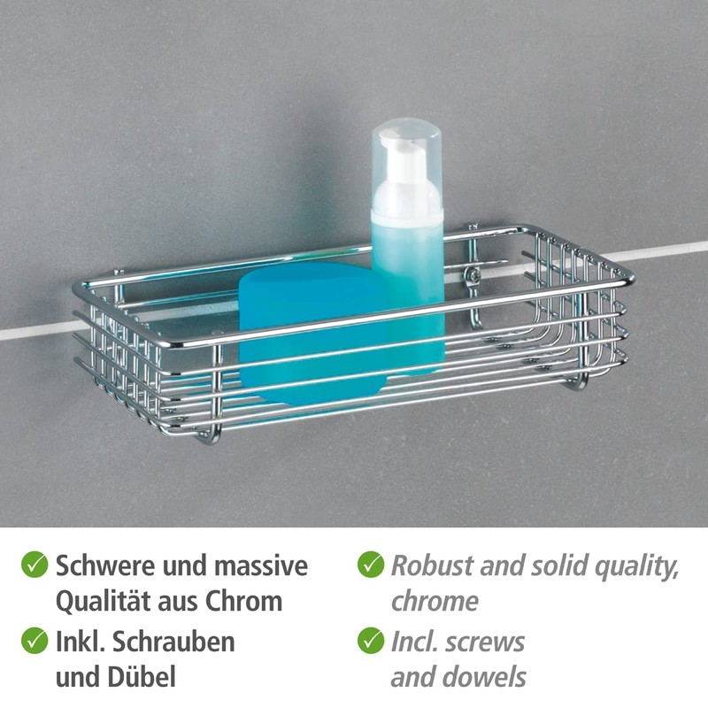 Wenko 16823100 Universal shelf Milano zur Wandmontage, Metal Steel, 25