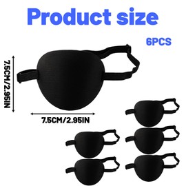 6 Black Eye Patches for Adults and Kids, Medical Eye Patch for Amblyopia and Lazy Eye, Comfortable Eye Patches for Surgery Recovery and Costume