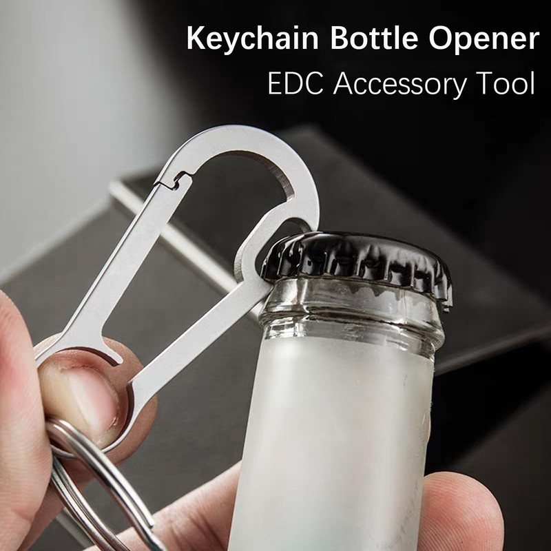 Keychain Bottle Opener, Carabiner Key Chain Clip Hook with Key