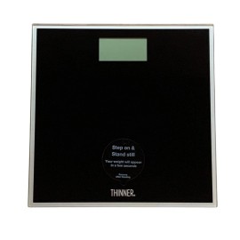 Thinner by Conair Scale for Body Weight, Black Glass Digital Bathroom Scale, NEW