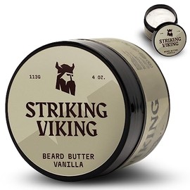 Striking Viking- Cuidado de barba definitivo sumrgete en el cuidado de la barba con nuestra manteca para barba para hombres. Esta frmula ligera y no  