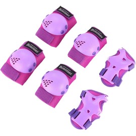 BOSONER Children's Knee Pads, 6-in-1 Protector Set for Children and Teenagers with Wrist Guards, Knee, Elbow Pads, Adjustable Inline Skate Protector Set for Skateboard, Scooter, Skating, BMX