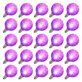 Vickerman 300695-0.38 watt G40 Candelabra Screw Base Purple Faceted LED Light Bulb (25 Pack) Christmas Light Bulbs (XLEDG46-25)