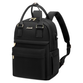 LOVEVOOK 13.3 Inch Backpack Womens Small Fashion Rucksack Bag for Ladies with USB Port Waterproof Handbag for Girls Anti-theft Mini Casual Daypack City Pack for School Uni Travel, Black