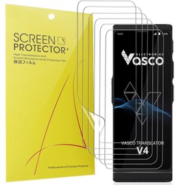 Blueshaweu Screen Protector Compatible with Vasco Translator V4 Voice Translator, HD Clear Flexible TPU Screen Protector [Pack of 6] for Vasco Translator V4 Voice Translator (Transparent)