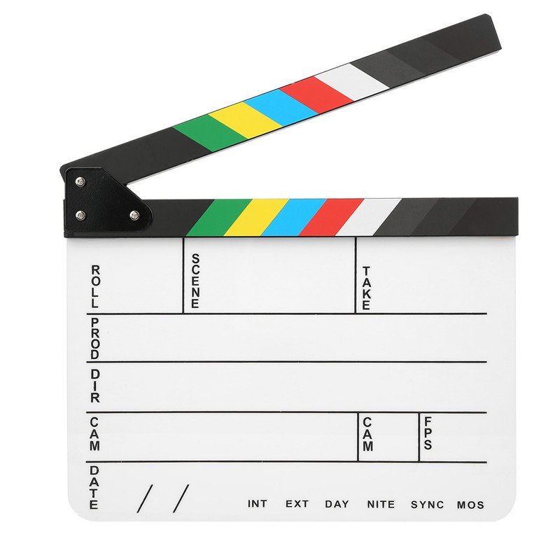 30x25CM Acrylic Movie Clapperboard Professional Director Action Clap Film Photography