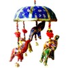 Rastogi Handicrafts Indian Traditional Elephant Blue Umbrella Hanging Layer of