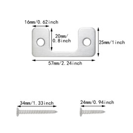 ITROLLE 4Pcs Electronic Lock Adjustable Side Stop Stainless Steel Door Frame Grommets with Screws Stainless Steel Guided Door Stop Home Security Attack Plate Adjustable Post Plate