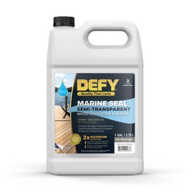 DEFY Marine Sealer - Semi-Transparent Waterproof Wood Stain, Marine Wood Sealer, Driftwood Gray - 1 Gallon