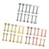 Prettyia 12Pcs 16G Crystal CZ Anillo De Labio Labret Roscado