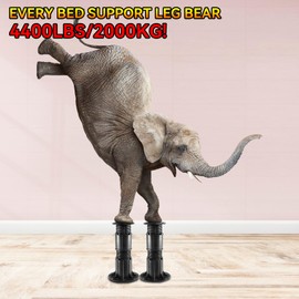 ALYCLIP Adjustable Height Bed Support Legs, Set of 2 Bed Frame Support Legs Replacement, for Slats Queen, Heavy Duty Metal Replacement (9.45-13.8 in)