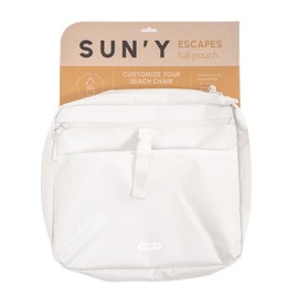 SUN'Y Escapes Beach Chair Full Pouch - MOLLE Compatible Storage Bag - Waterproof, Sandproof, Durable Organizer for Beach Essentials, Travel, and Outdoor Gear - Seashell White