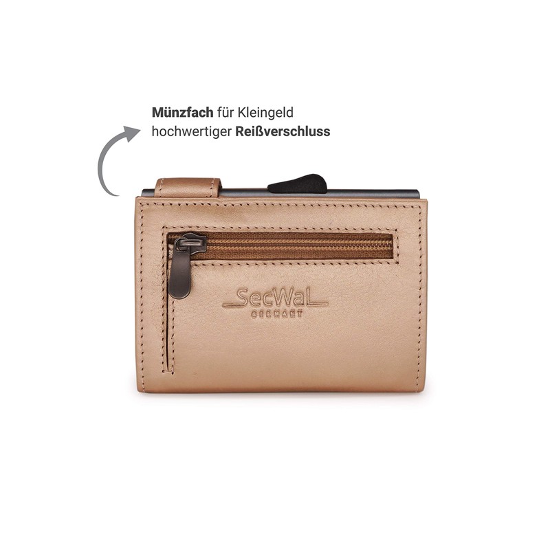 SecWal Unisex Travel Accessory Wallet, Rose Metallic
