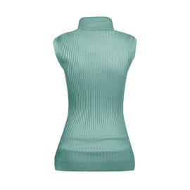 v28 Women Sleeveless High Neck Turtleneck Stretchable Knit Sweater Top (2XL, Jadeblue)