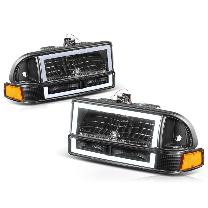 PM PERFORMOTOR Switchback Dual LED Box Style Headlights+Bumper Lights Compatible