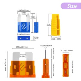 50PCS Car Blade Fuses Assortment Kit,Standard & Mini Size (5A/ 10A/ 15A/ 20A/ 30A),Professional Upgraded Mixed Blade-Type Automotive Replacement Fuses, for Car, RV, Boat, Auto,Truck,Motorcycle