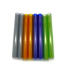 PYREX 4.5'' long 12mm OD 8mm ID Pyrex Glass Blowing Tubing (8) Pieces 2 of each color
