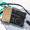 Bolso bandolera clásico con forma de radio para mujer, con