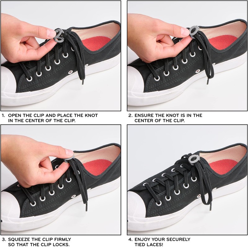THE ORIGINAL STRETCHLACE Shoelace Knot Clips Keep Shoe Laces Tied