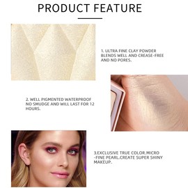 AKARY Face Glitter Blush Pink Shimmer Highlighter Blusher Powder Makeup Cosmetics Facial Contour Corrector Shine Rouge (#03 Fairy Powder)