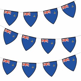 AK Giftshop Montserrat Pennant Flag Bunting Birthay Wedding Events Decorations - 12pcs / 2.5m Ribbon