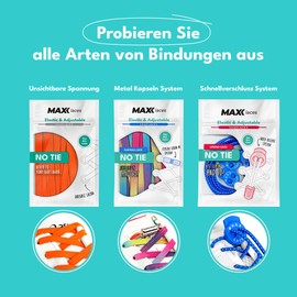 Maxx laces, Flat Elastic Shoelaces with Adjustable Tension, in Various Colours, Non-tie shoelaces, Comfortable Shoe Ties, Easy to Use, Fits Any Shoe, black, 120