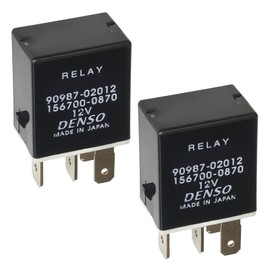 2Pcs 90987-02012 156700-0870 12VDC 4Pins Plug in (SPST) Automotive Relay