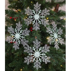 Christmas Concepts® 21cm (8") Large Glitter Decorated Snowflake Decoration - Christmas Baubles (MINT GREEN, 4)