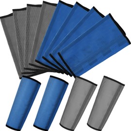 Jexine Set of 8 Mesh Fly Boots for Horse Loose Fitting Non Slip Breathable Horse Fly Legging Protective Reduces Stress Leg Fatigue Wrap for Preventing Flies Mosquitoes Bite(Dark Gray, Dark Blue)