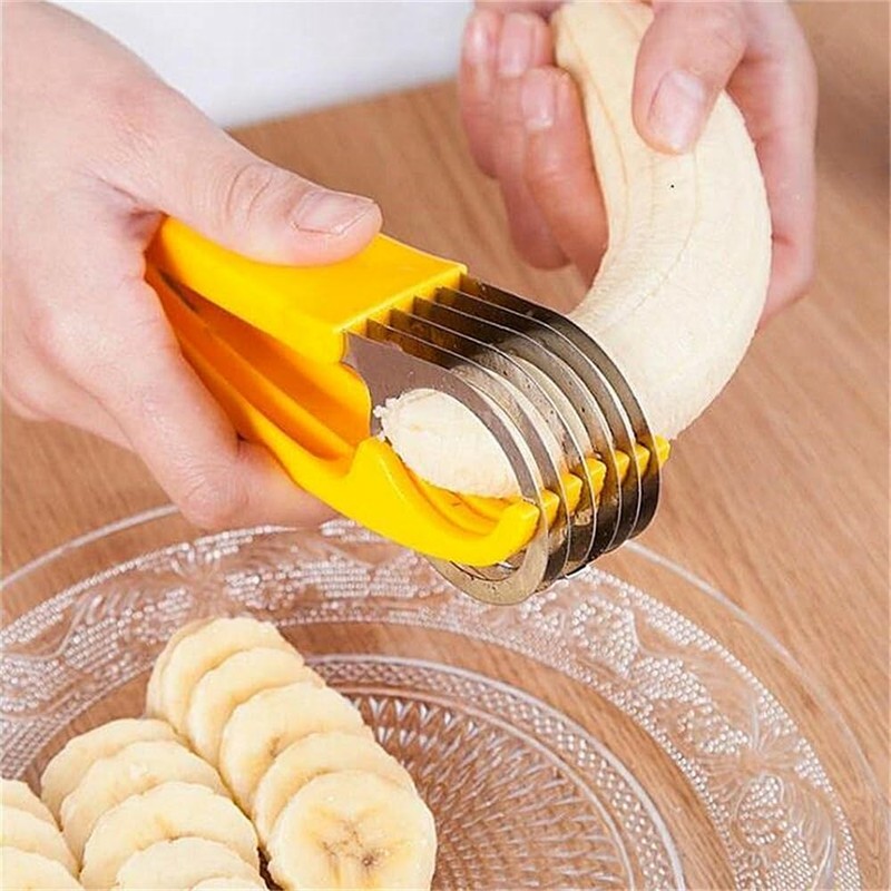 Easy Banana Slicer Hot Dog Peeler Household Fruit Salad Milkshake