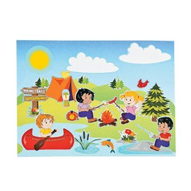 Camp Mini Sticker Scene - 12 Pieces - Educational and Learning Activities for Kids