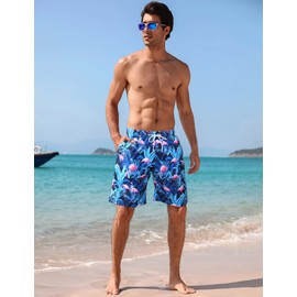 APTRO Men's Swim Trunks Quick Dry Swim Shorts Bathing Suit Board Shorts HW009 Flamingo L
