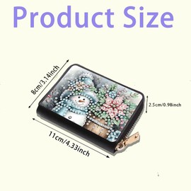 JICFDAO Diamond Painting Kartenetui mit Münzfach 11x8cm Diamant Malerei Kleiner Geldbörse Damen Kreditkartenetui Herren Portemonnaie mit Reißverschluss Münzbeutel im Kurzformat Weihnachts-Schneemann