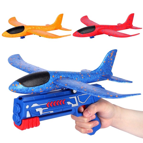 Aeroplane Toy Children, Throwing Glider Polystyrene Plane Model with Catapult