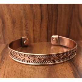 Shameg Copper Magnetic Bracelet Ancient Pain Therapy Athritis Healing Cuff Bangle