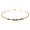 by you Inspirational Forever Family Message Engraved Thin Cuff Bangle