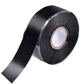 PackYard Waterproof Silicone Tape Black 1 in x 16.4' Waterproof Rubber Leak Proof Sealing Tape Silicone Rubber Self-amalgamating Tape for Emergency Pipeline Repair Cable Bandage Tool Fixing