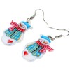 BAMAY Christmas Acrylic Cute Skating Snowman Earrings Dangle Novelty Jewelry