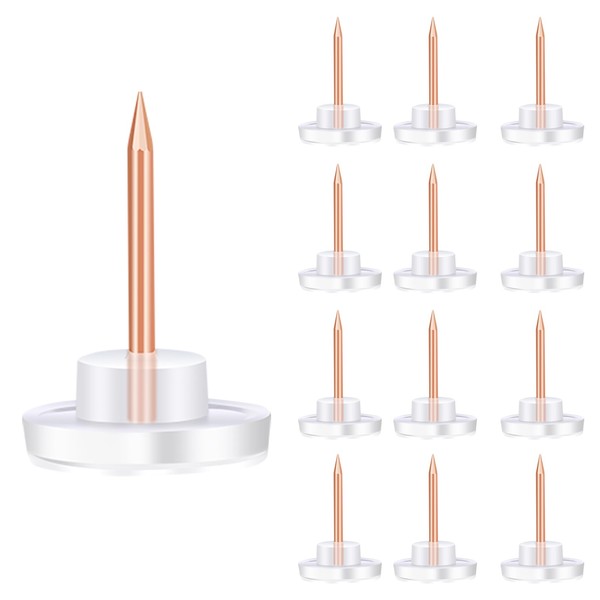 120 Count Push Pins, Clear Thumb Tacks Golden Steel Point