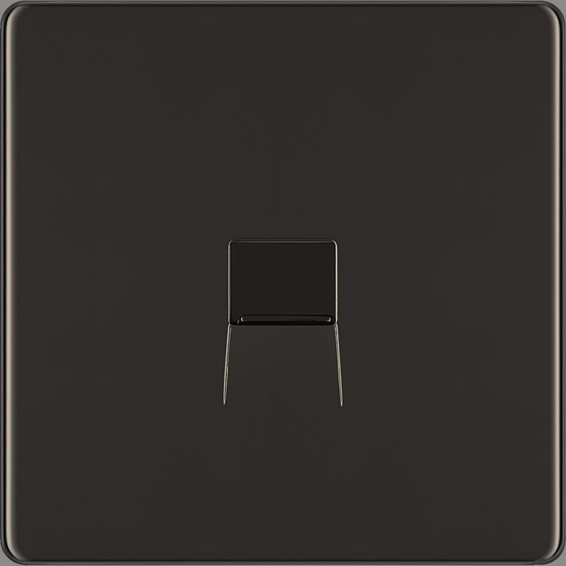 BG Electrical Single Secondary Slave Telephone Socket, Screwless Front Plate,
