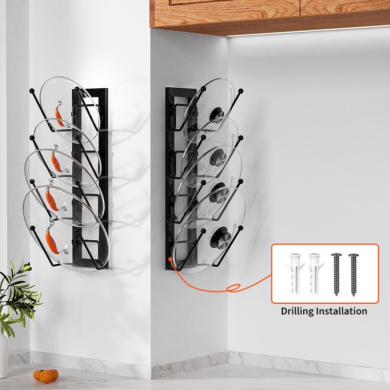 Cisily 8 Layers of Adjustable Pot Lid Organizer Rack for