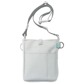 Nursery 1116338A Vertical Slim Organizer, Waist Pouch, 2-Way, Shoulder Compatible, Light Color, Pens, Small Accessories, Multiple Pockets, For Medical Care, Hospital Work, Compact Design, One Size, Light Gray
